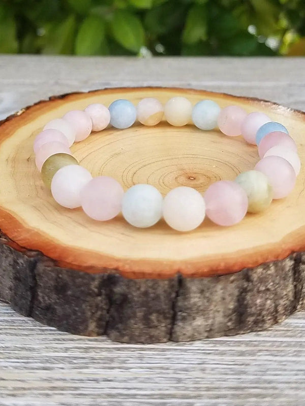Morganite Beryl Bracelet | Boho-Chic Love & Healing Accessory by Brahmatells