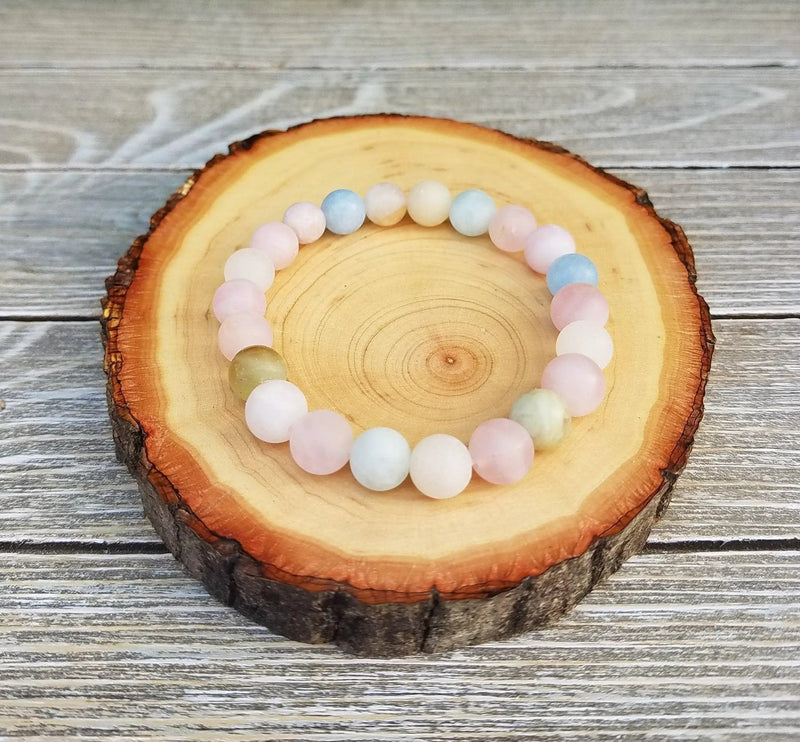 Morganite Beryl Bracelet | Boho-Chic Love & Healing Accessory by Brahmatells