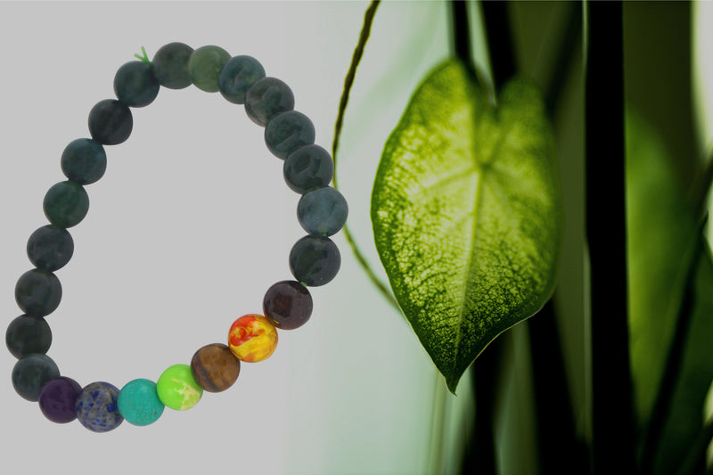 Moss Agate 7 Chakra Bracelet for Energy Harmony | Brahmatells by Brahmatells