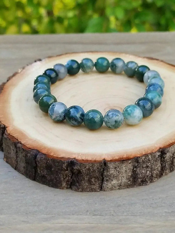 Moss Agate Bracelet | Abundance & Connection to Nature by Brahmatells
