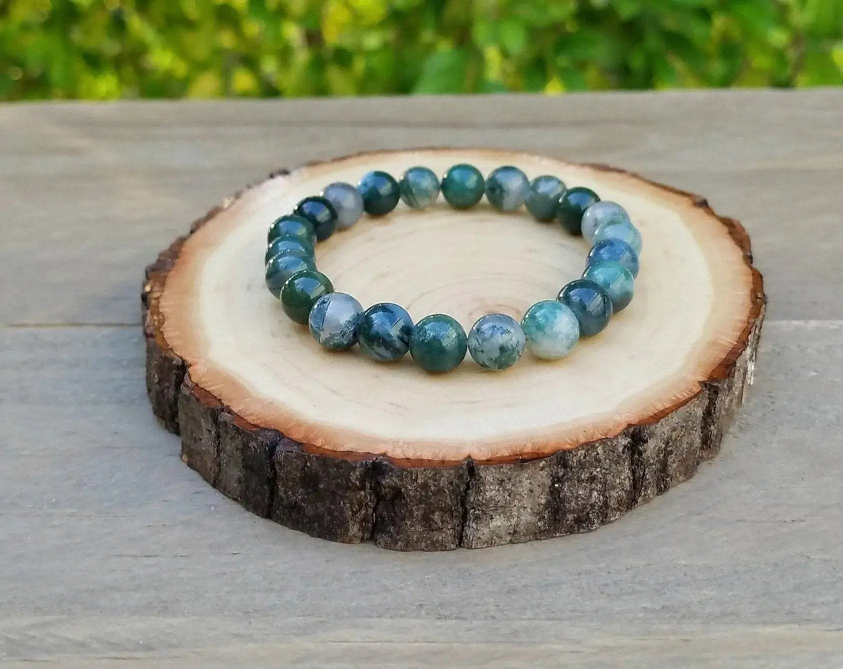 Moss Agate Bracelet | Abundance & Connection to Nature by Brahmatells