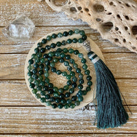 Moss Agate Japa Mala for Meditation | Brahmatells by Brahmatells