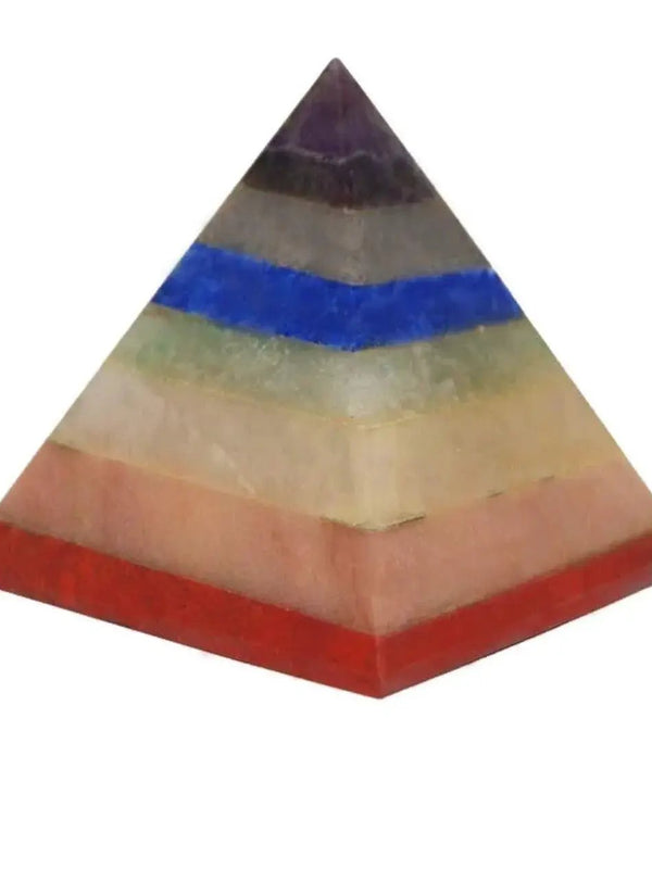 Multicolor 7 Chakra Gemstone Pyramid: Enhance Your Space | Brahmatells by Brahmatells