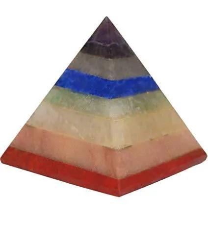 Multicolor 7 Chakra Gemstone Pyramid: Enhance Your Space | Brahmatells by Brahmatells