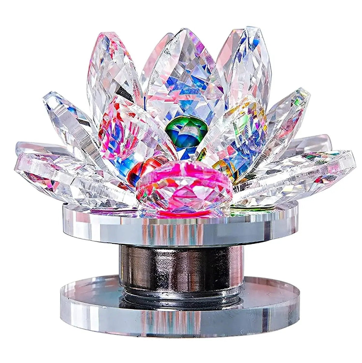 Multicolor Crystal Lotus with Rotating Stand | Brahmatells by Brahmatells
