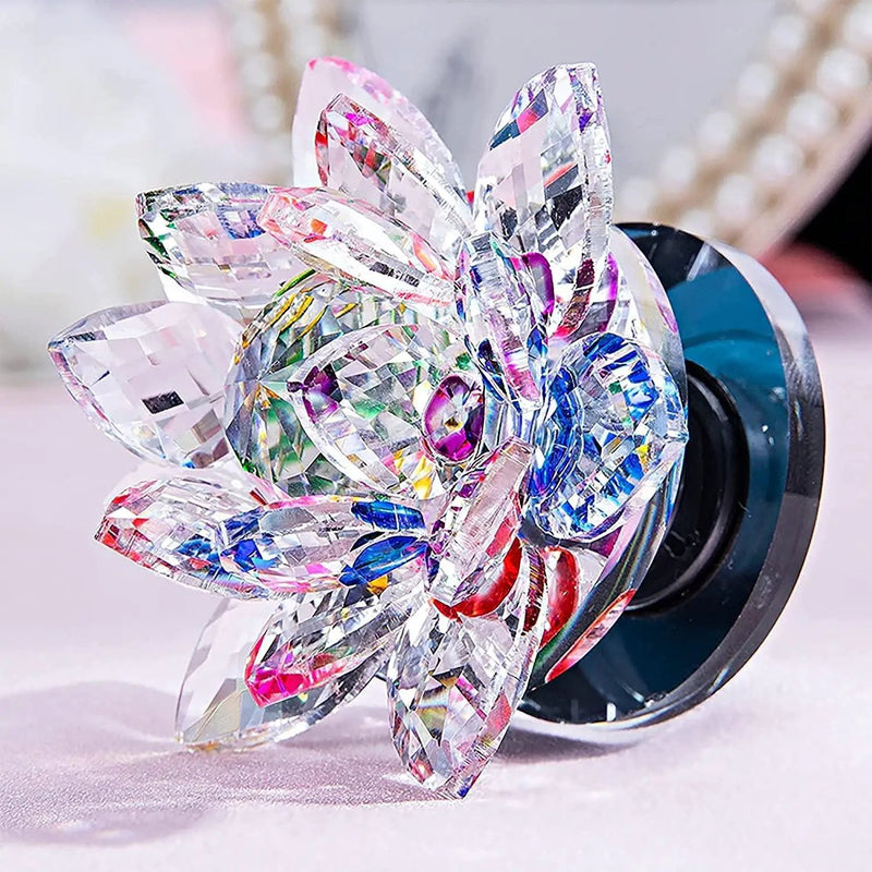 Multicolor Crystal Lotus with Rotating Stand | Brahmatells by Brahmatells