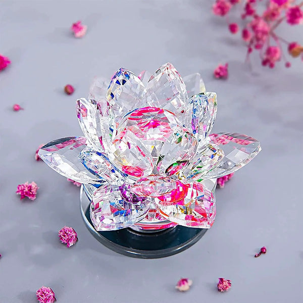 Multicolor Crystal Lotus with Rotating Stand | Brahmatells by Brahmatells