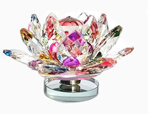 Multicolor Crystal Lotus with Rotating Stand | Brahmatells by Brahmatells