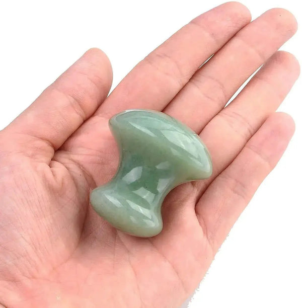 Mushroom-Shaped Gua Sha (Rose Quartz/Green Aventurine/Black Obsidian) by Brahmatells