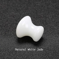 Mushroom Shaped Gua Sha Trio: Rose Quartz, White Jade & Black Agate | Brahmatells by Brahmatells