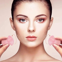Mushroom Shaped Gua Sha Trio: Rose Quartz, White Jade & Black Agate | Brahmatells by Brahmatells