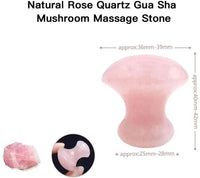 Mushroom Shaped Gua Sha Trio: Rose Quartz, White Jade & Black Agate | Brahmatells by Brahmatells