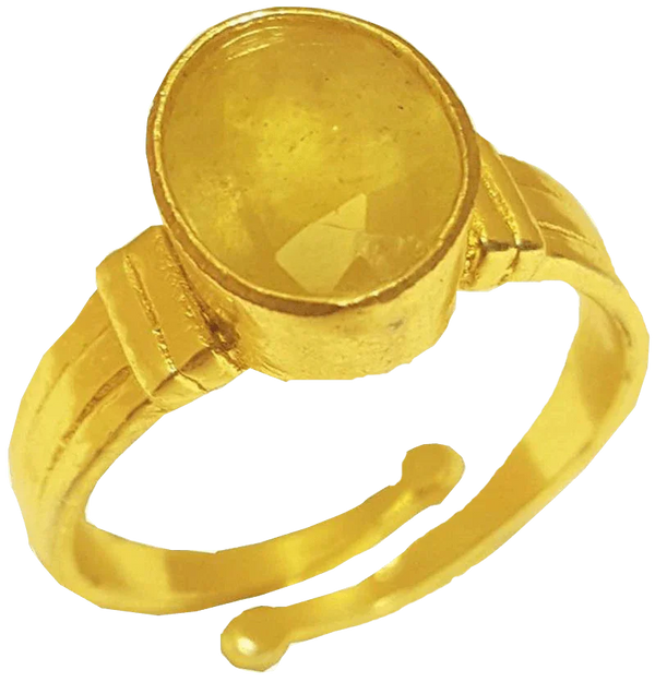 Mustard-Golden Yellow Sapphire Ring - Jupiter's Elegance | Brahmatells by Brahmatells