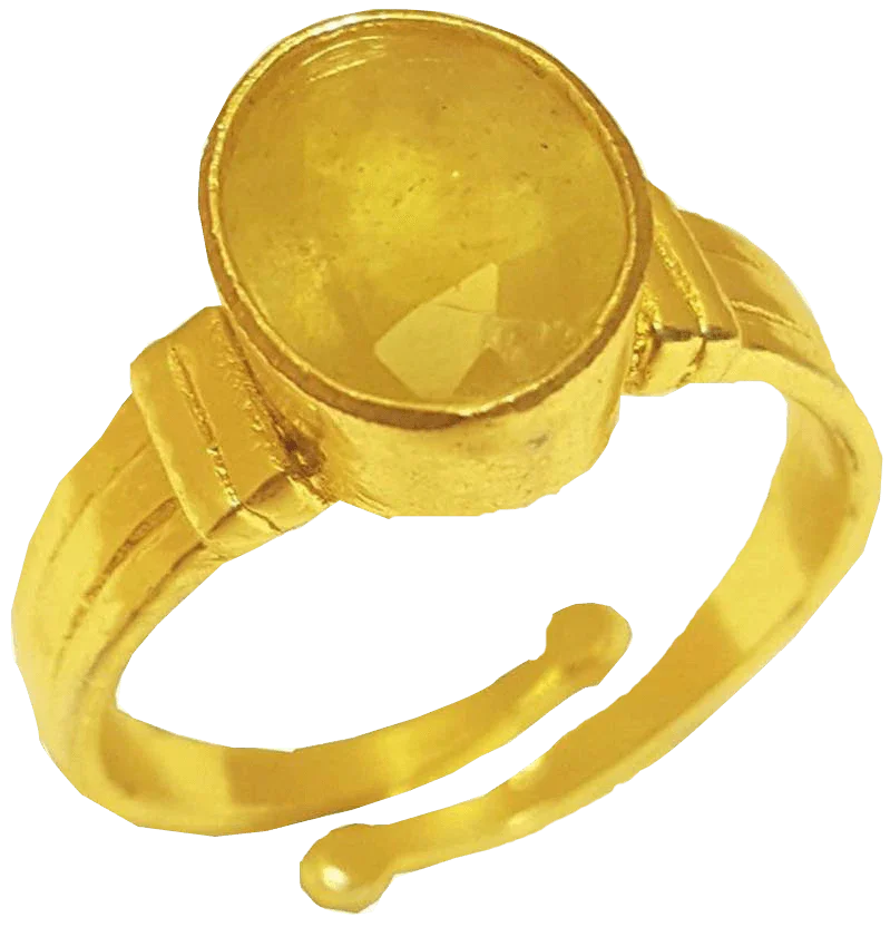 Mustard-Golden Yellow Sapphire Ring - Jupiter's Elegance | Brahmatells by Brahmatells