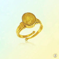 Mustard-Golden Yellow Sapphire Ring - Jupiter's Elegance | Brahmatells by Brahmatells