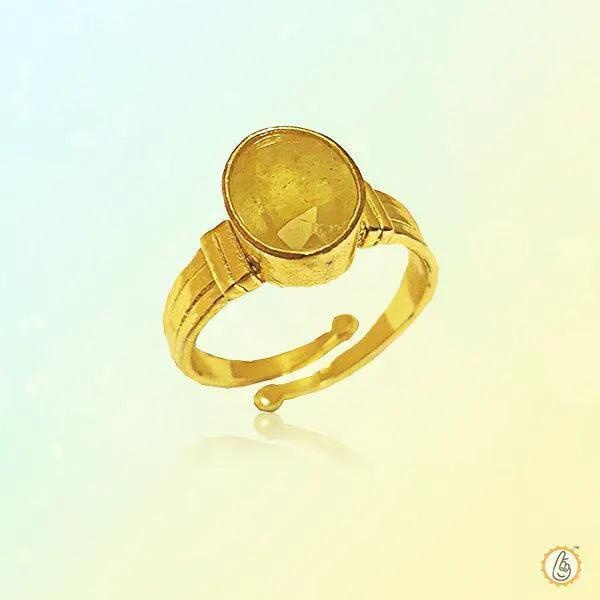 Mustard-Golden Yellow Sapphire Ring - Jupiter's Elegance | Brahmatells by Brahmatells