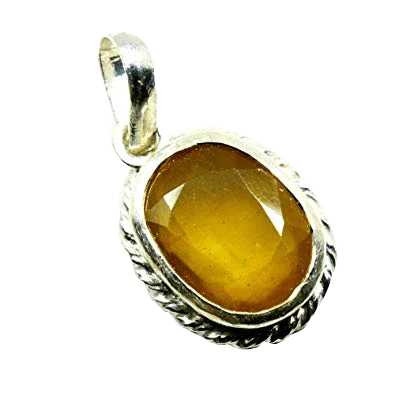Mustard Yellow Sapphire Pendant - Jupiter's Radiance | Brahmatells by Brahmatells
