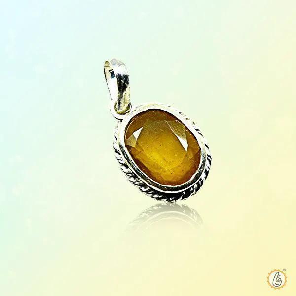 Mustard Yellow Sapphire Pendant - Jupiter's Radiance | Brahmatells by Brahmatells