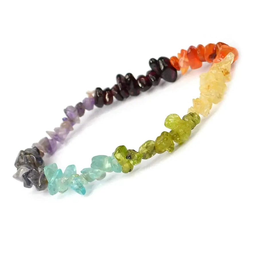 7 Chakra Crystal Chip Bracelet – Natural Multicolor Stones by Brahmatells