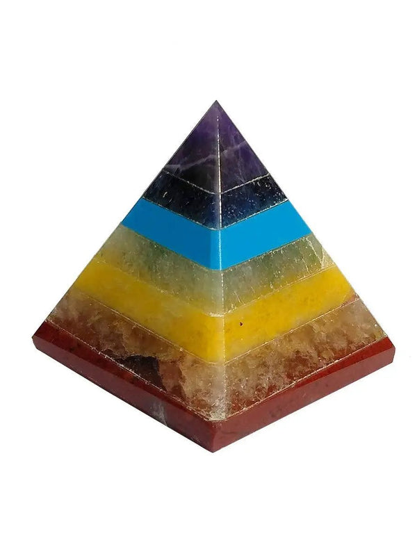 Natural 7 Chakra Pyramid Crystal Stone Pyramid by Brahmatells