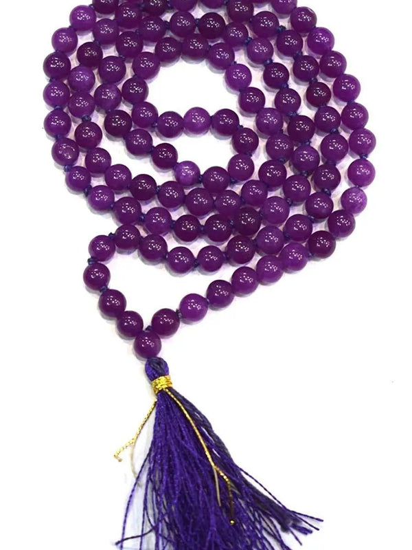 Natural Amethyst Japa Mala 108 Beads for Healing and Prayer | Brahmatells by Brahmatells