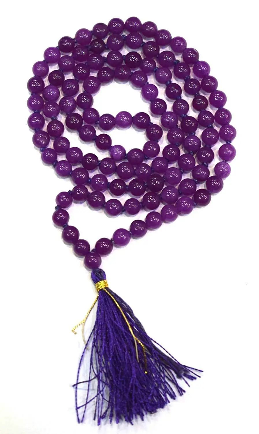 Natural Amethyst Japa Mala 108 Beads for Healing and Prayer | Brahmatells by Brahmatells