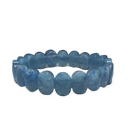 Aquamarine Crystal Bracelet – 14mm Faceted Blue Beads by Brahmatells