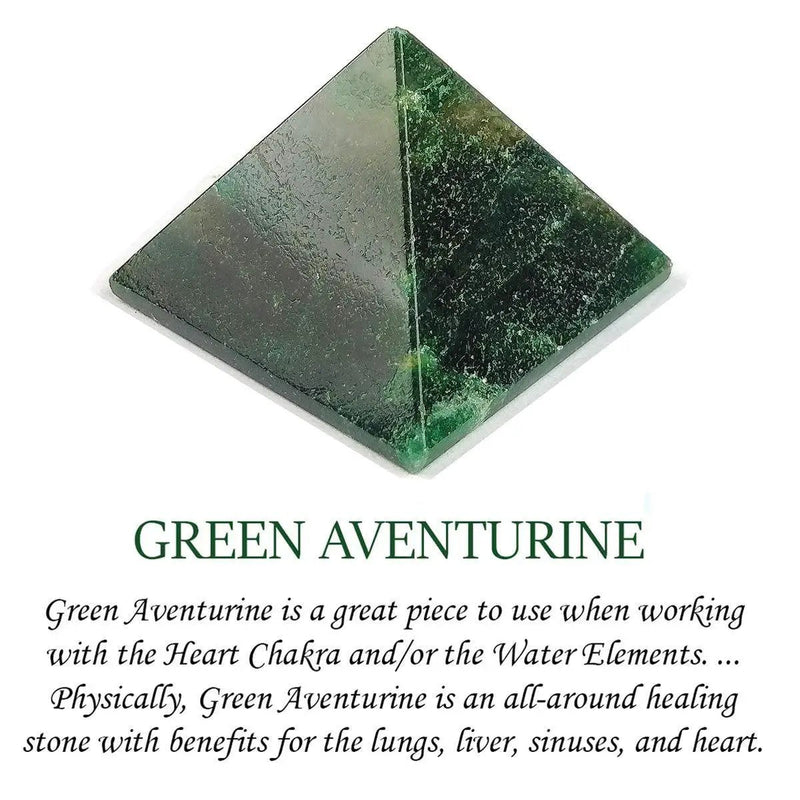 Natural Aventurine Reiki Healing and Crystal Healing Stone Pyramid ( Green) by Brahmatells