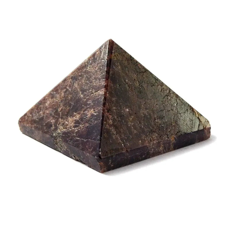 Natural Crystal Stone Garnet Pyramid, Standard, Red, by Brahmatells