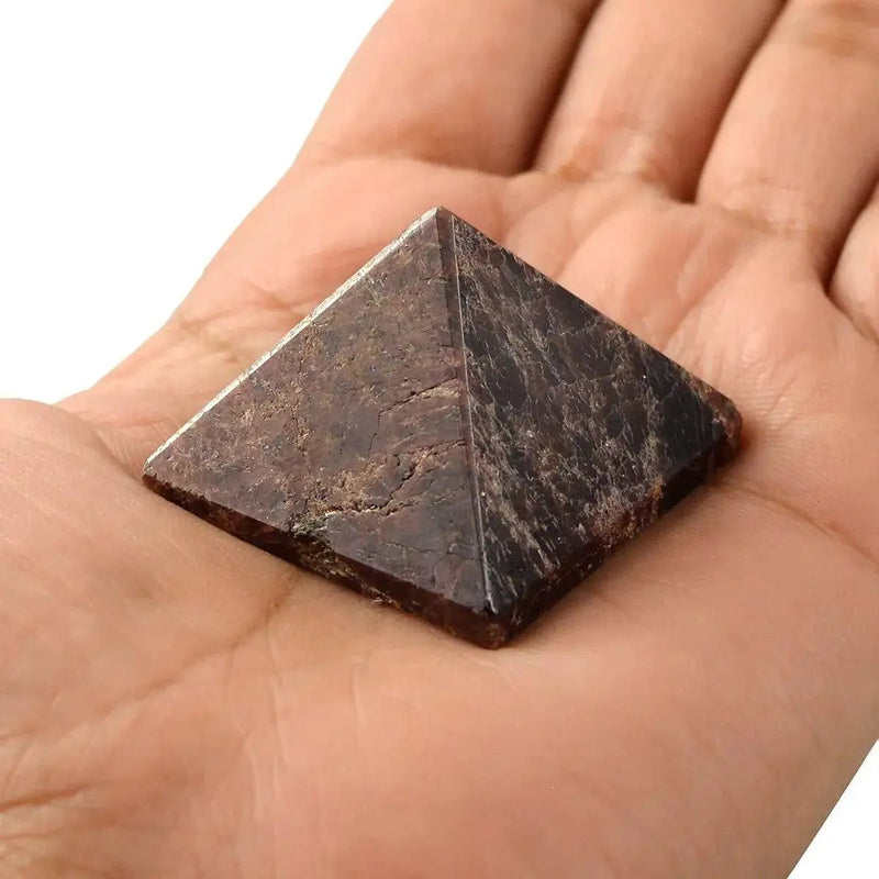 Natural Crystal Stone Garnet Pyramid, Standard, Red, by Brahmatells