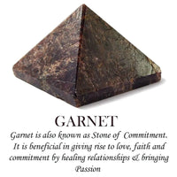 Natural Crystal Stone Garnet Pyramid, Standard, Red, by Brahmatells