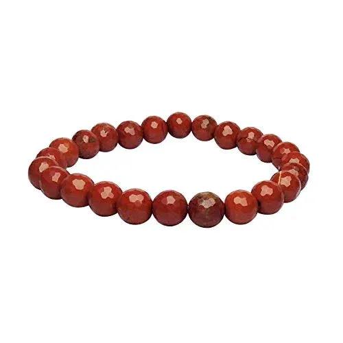 Natural Energized Red Jasper Reiki Healing Stones Bracelet - 8mm Beads by Brahmatells