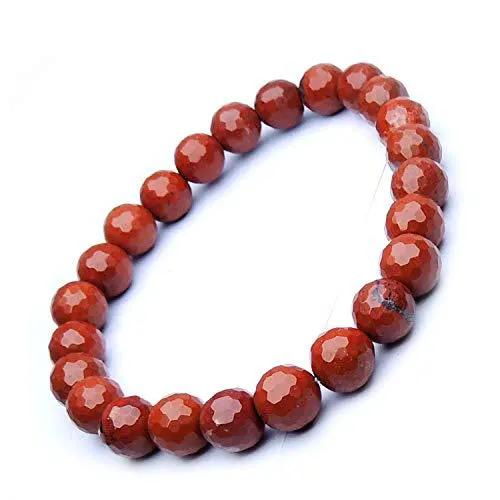 Natural Energized Red Jasper Reiki Healing Stones Bracelet - 8mm Beads by Brahmatells