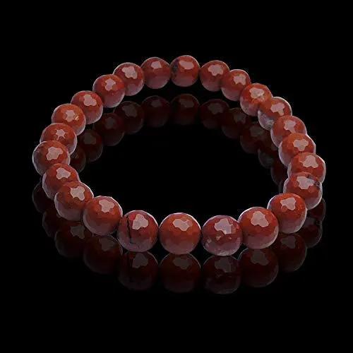Natural Energized Red Jasper Reiki Healing Stones Bracelet - 8mm Beads by Brahmatells