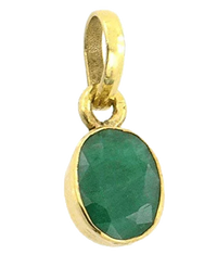 Natural Green Emerald Oval Pendant - Panna's Radiance | Brahmatells by Brahmatells