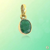 Natural Green Emerald Oval Pendant - Panna's Radiance | Brahmatells by Brahmatells