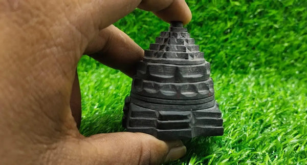 Natural Handcrafted Semi Precious Gemstone Meru Shree Yantra (Shali Gram Shree Yantra) by Brahmatells