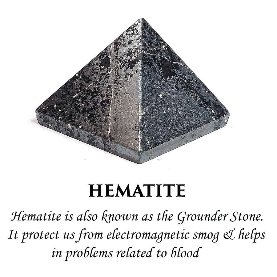 Natural Hematite Pyramid for Reiki Healing and Crystal Healing Stone Pyramid (Color : Silver & Black) by Brahmatells