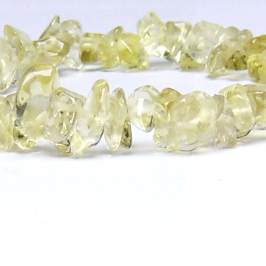 Natural Lemon Quartz Chips Bracelet – Yellow Crystal Design by Brahmatells