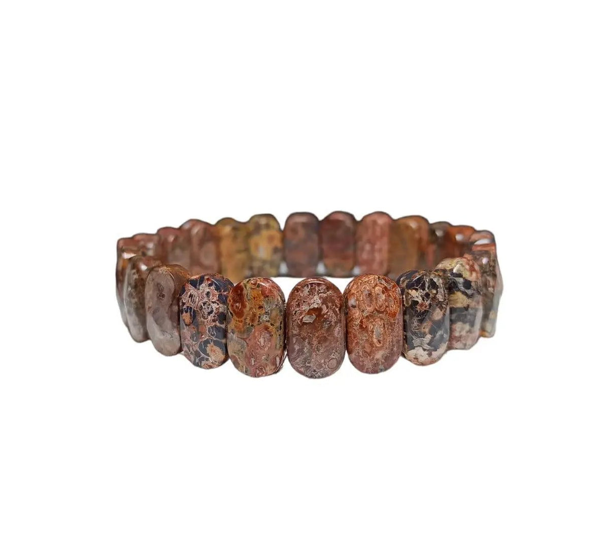 Leopard Skin Jasper Crystal Bracelet – Faceted 14mm Beads by Brahmatells