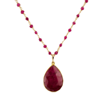 Natural Pear-Drop Ruby Manak Pendant - Unleash Your Power | Brahmatells by Brahmatells