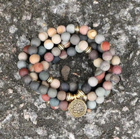 Natural Picture Jasper 108 Mala Beads Necklace - Grounding & Creativity | Brahmatells by Brahmatells