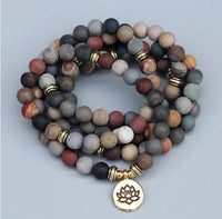 Natural Picture Jasper 108 Mala Beads Necklace - Grounding & Creativity | Brahmatells by Brahmatells