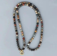 Natural Picture Jasper 108 Mala Beads Necklace - Grounding & Creativity | Brahmatells by Brahmatells