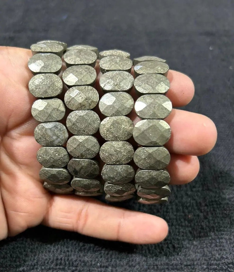 Natural Pyrite Crystal Bracelet for Good Luck & Abundance by Brahmatells