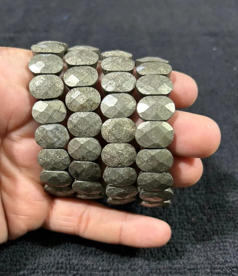 Natural Pyrite Crystal Bracelet for Good Luck & Abundance by Brahmatells