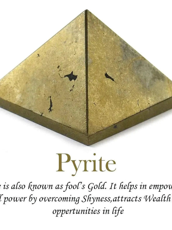 Natural Pyrite Pyramid for Reiki Healing and Crystal Healing (Color : Golden) by Brahmatells