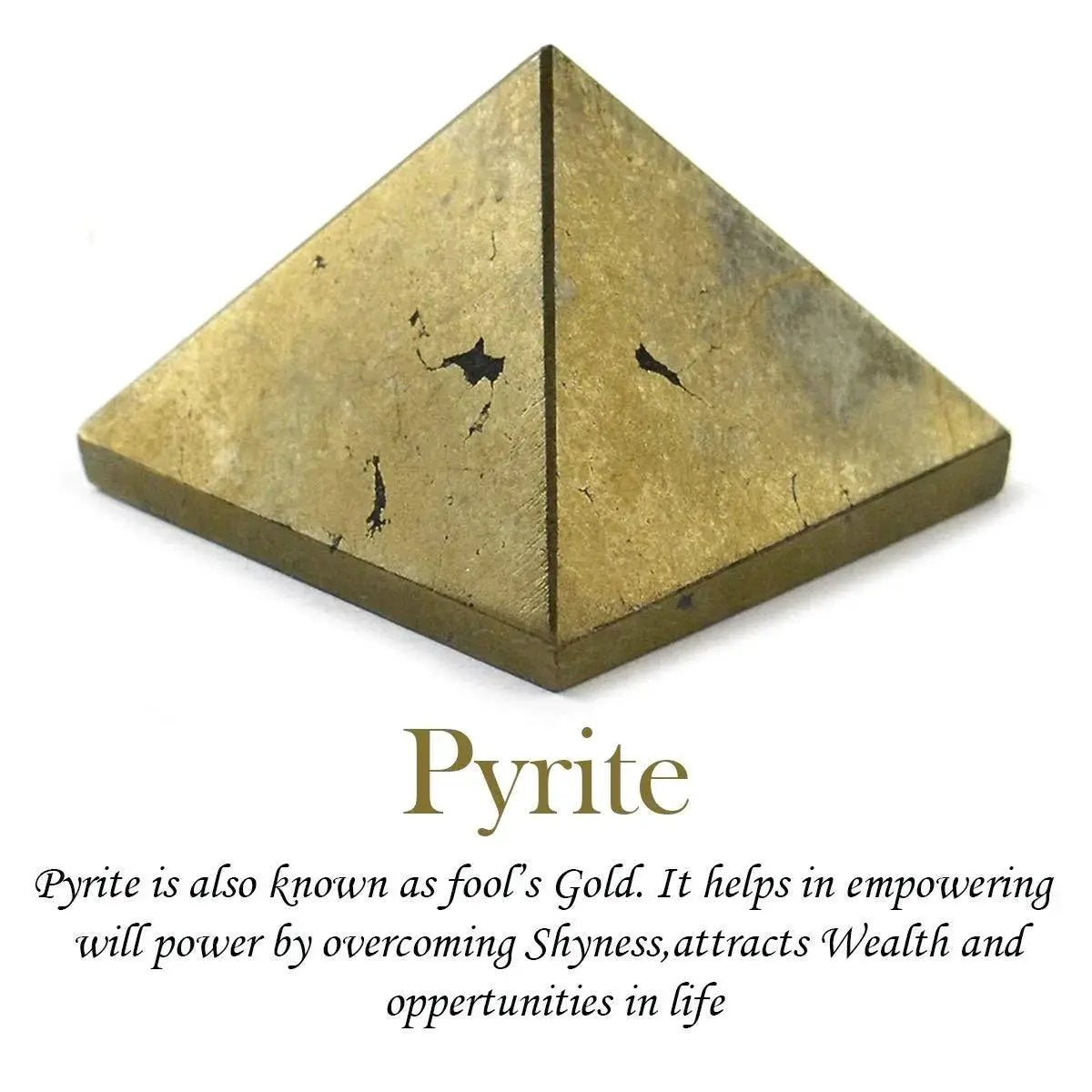 Natural Pyrite Pyramid for Reiki Healing and Crystal Healing (Color : Golden) by Brahmatells