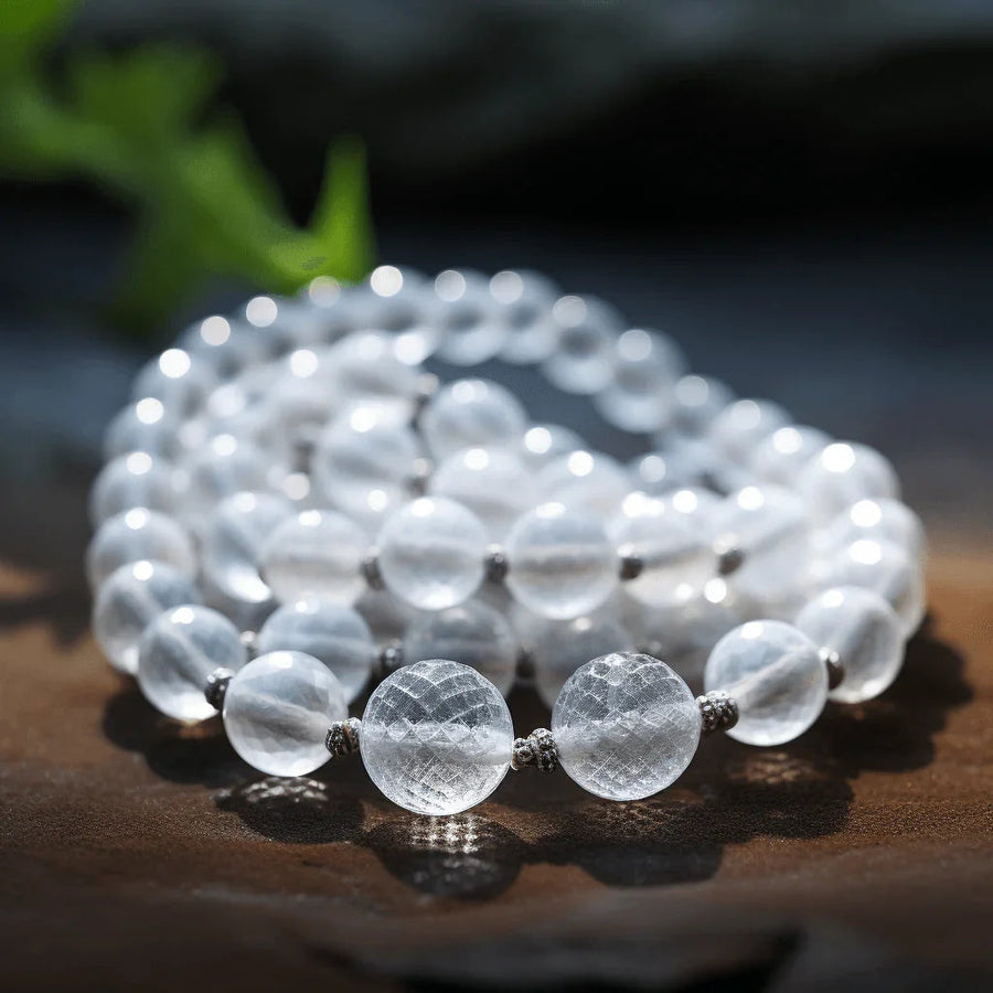 Natural Sphatik Cloudy Mala 8MM 109 Beads - Enhance Energy & Focus | Brahmatells by Brahmatells