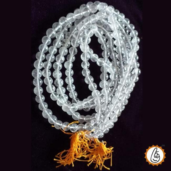 Natural Sphatik Cloudy Mala 8MM 109 Beads - Enhance Energy & Focus | Brahmatells by Brahmatells